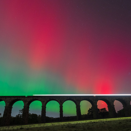 Northern Lights over Crimple Viaduct: 